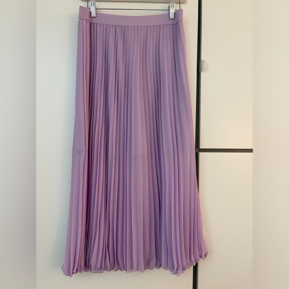H&M Lavender Pleated Maxi Skirt